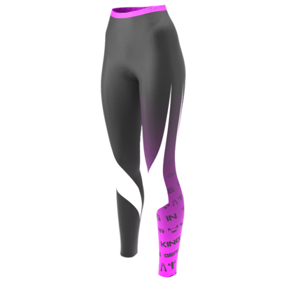 Kong Muscle Ladies Lycra Black and Pink Leggings - Image 2